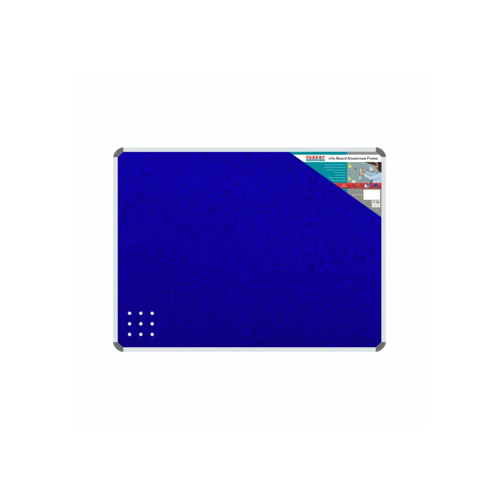Info Board Felt 1200 x 900 Alum Frame Royal Blue - Parrot