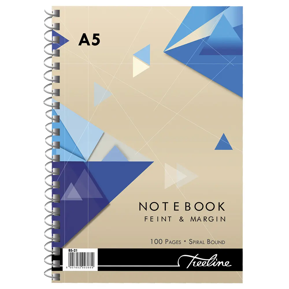 Book A5 100pg Wire Notebook F/M - Treeline 