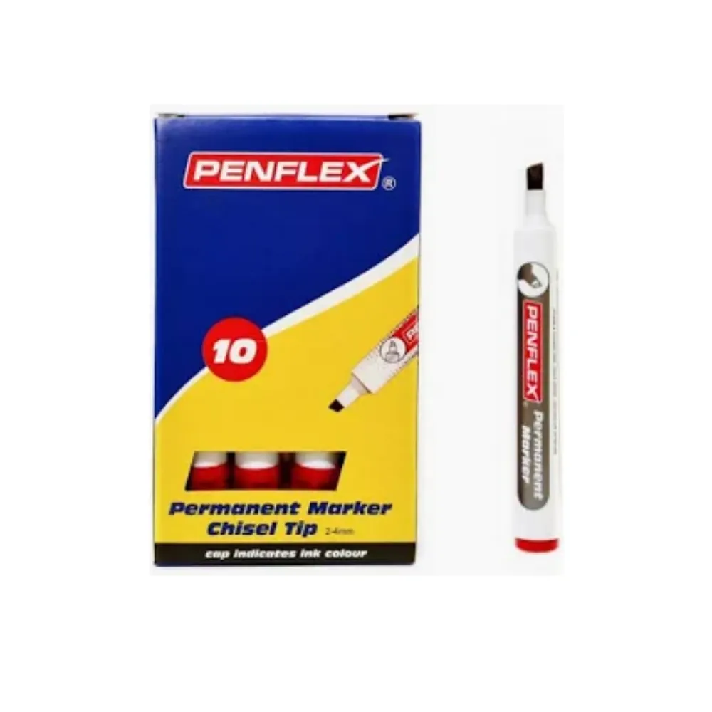 [6009701972740] Marker Permanent PM15 Red 10`s- Penflex
