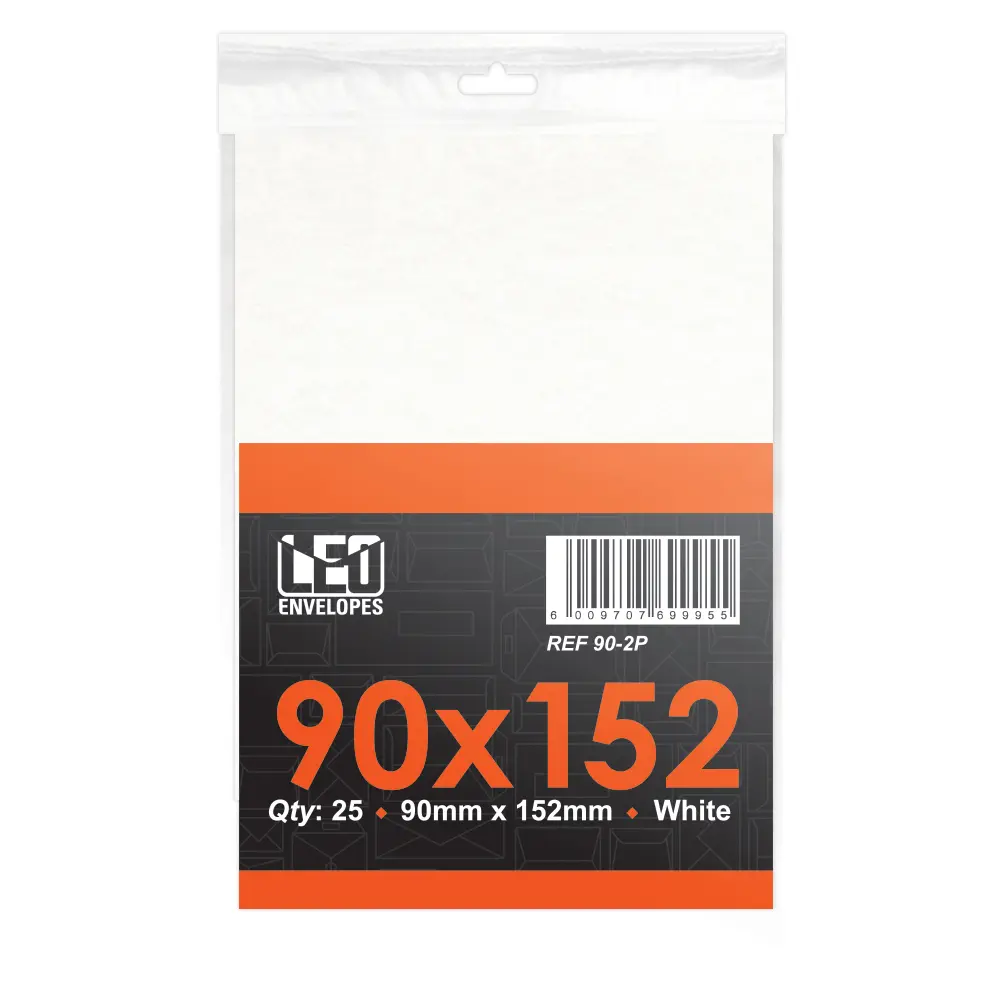 [6009707699955] Envelope 902P 90mm x 152mm White 25`s - Treeline