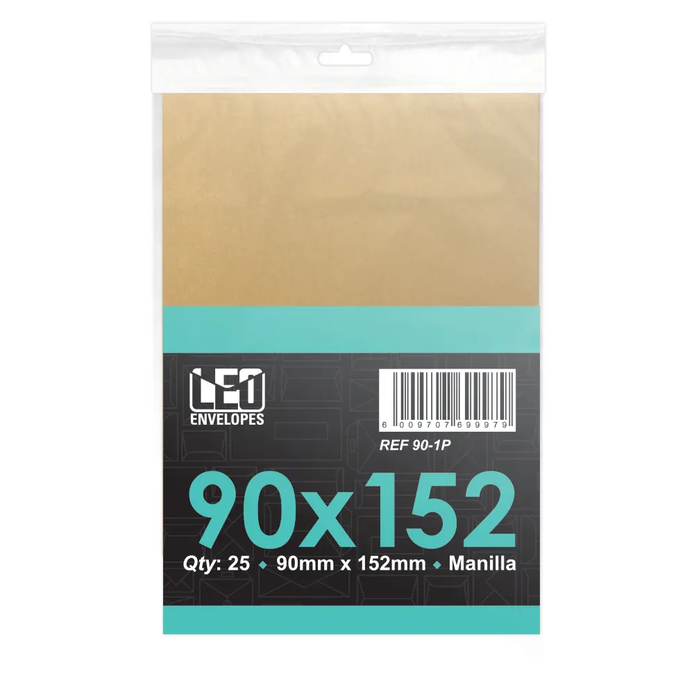 [6009707699979] Envelope 901P 90mm x 152mm Manilla 25`s - Treeline