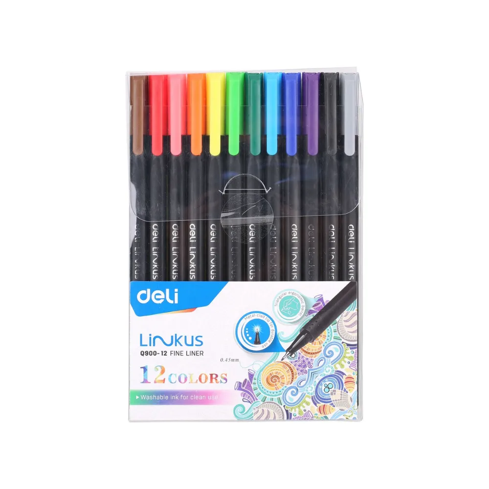 [6921734941602] Fine Liner Q900 Metal Tip Assorted 12`s - Tech