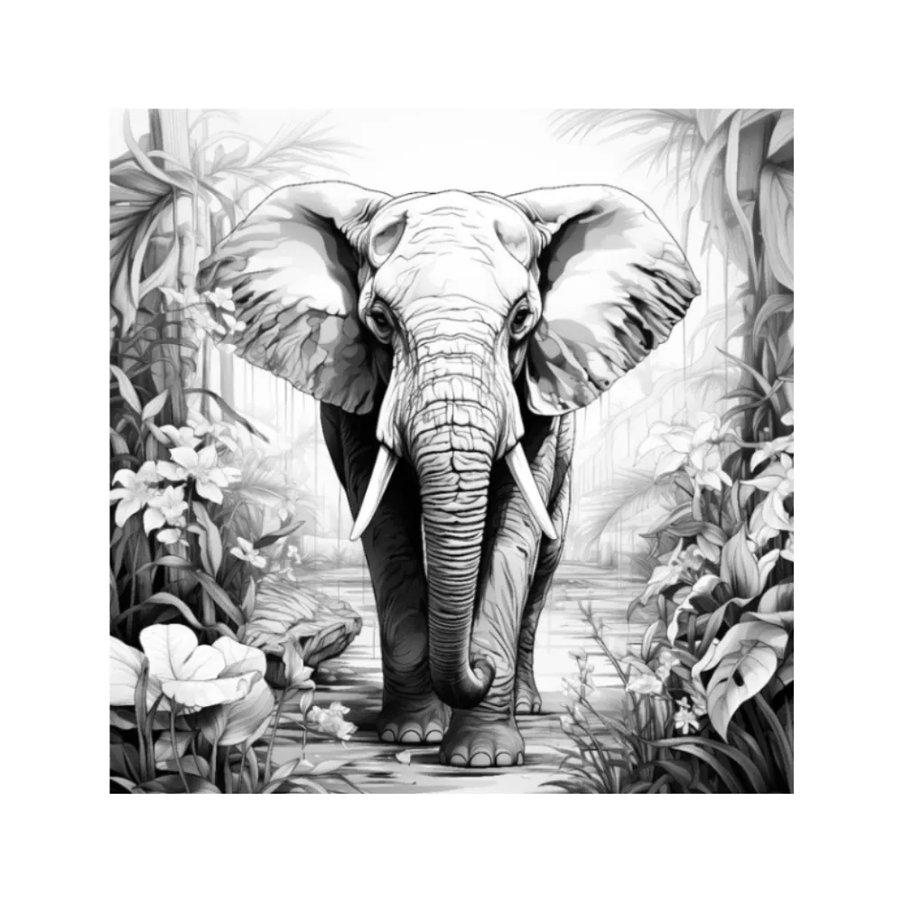 [759649404860] Majestic Elephant 155x155 Card - iColor